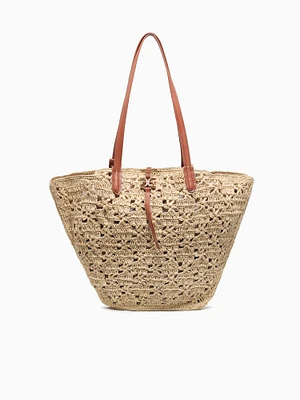 Layla Floral Fan Tote Natural