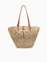 Layla Floral Fan Tote Natural