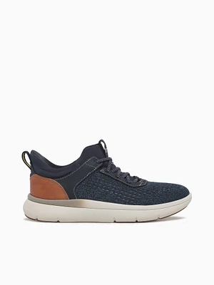 Fleet knit Elastic Navy Cognac Nub