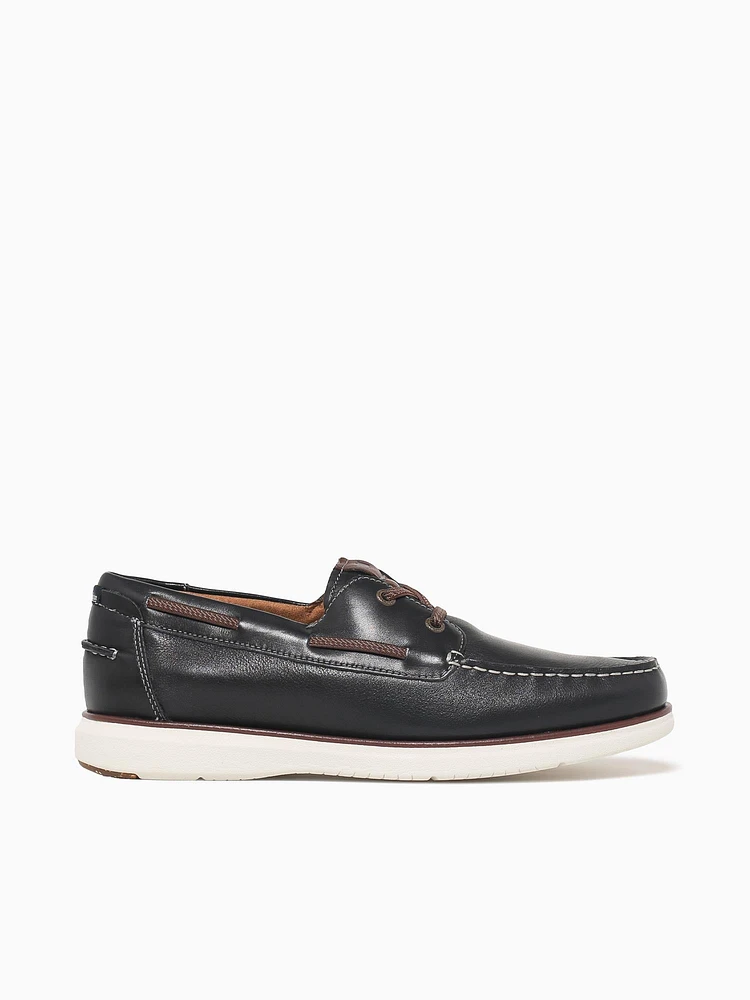 Tropics Moc Toe Boat Navy Chestnut leath