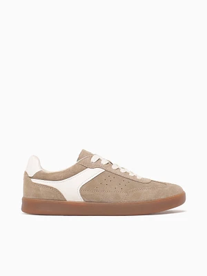 Pace Ttoe Sneaker Taupe Multi Suede