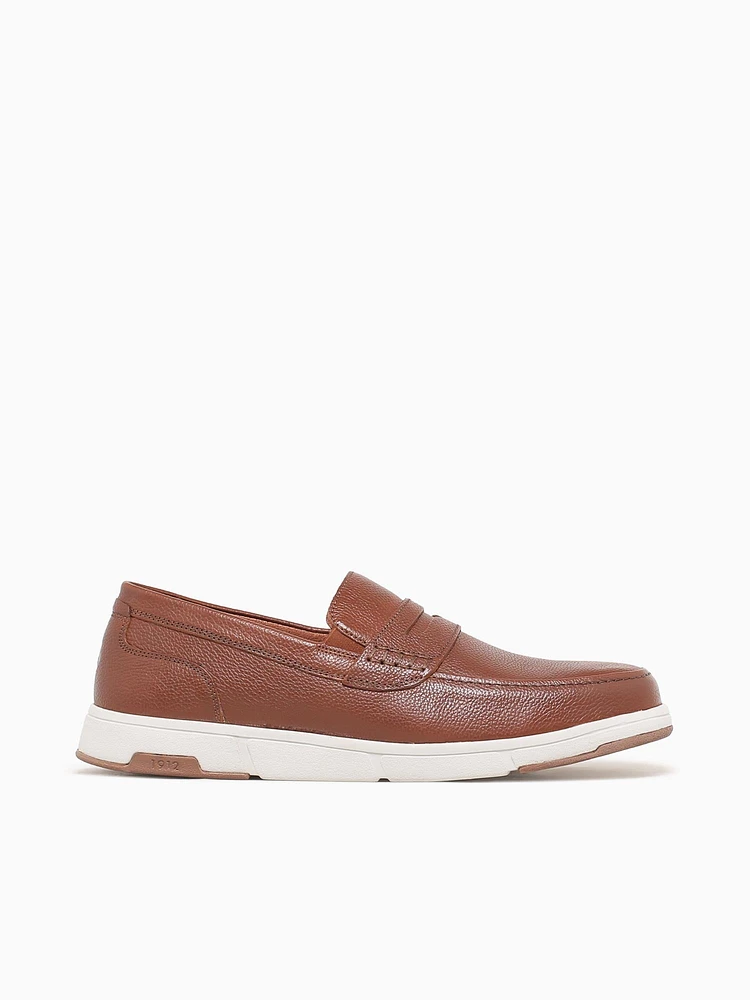 Luca Moc Toe Penny Cognac Multi Leather