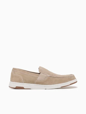 Luca Suede Moc Toe Stone