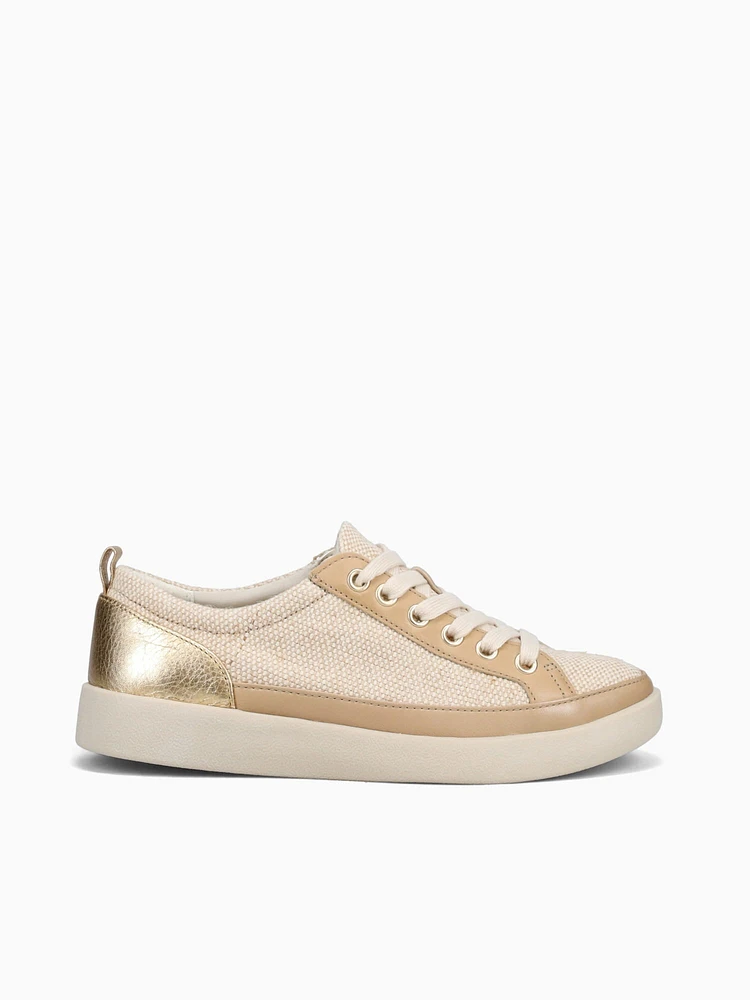 Winny Natural Gold canvas Leather
