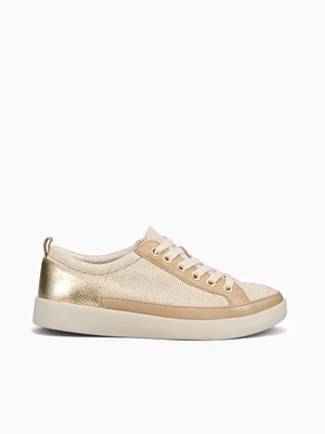 Winny Natural Gold canvas Leather