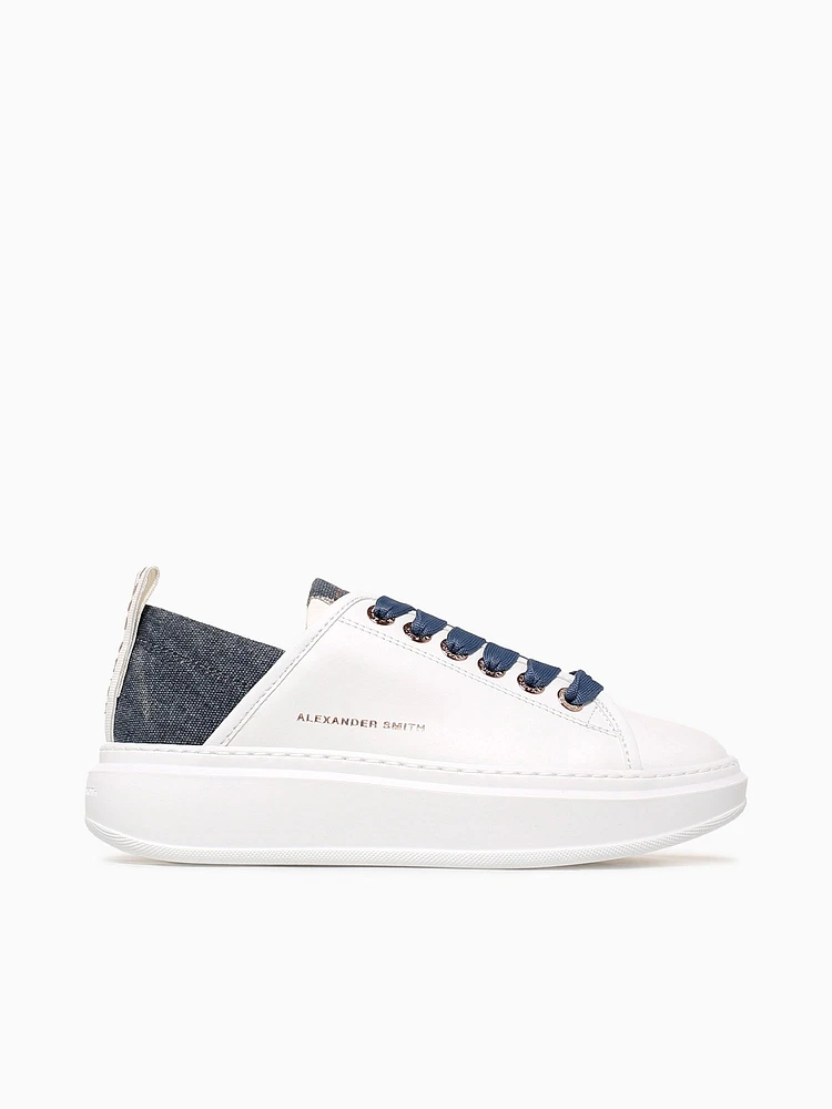 Wembley Woman White Avio leather