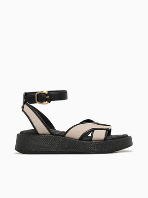 Nylie Natural Black raffia