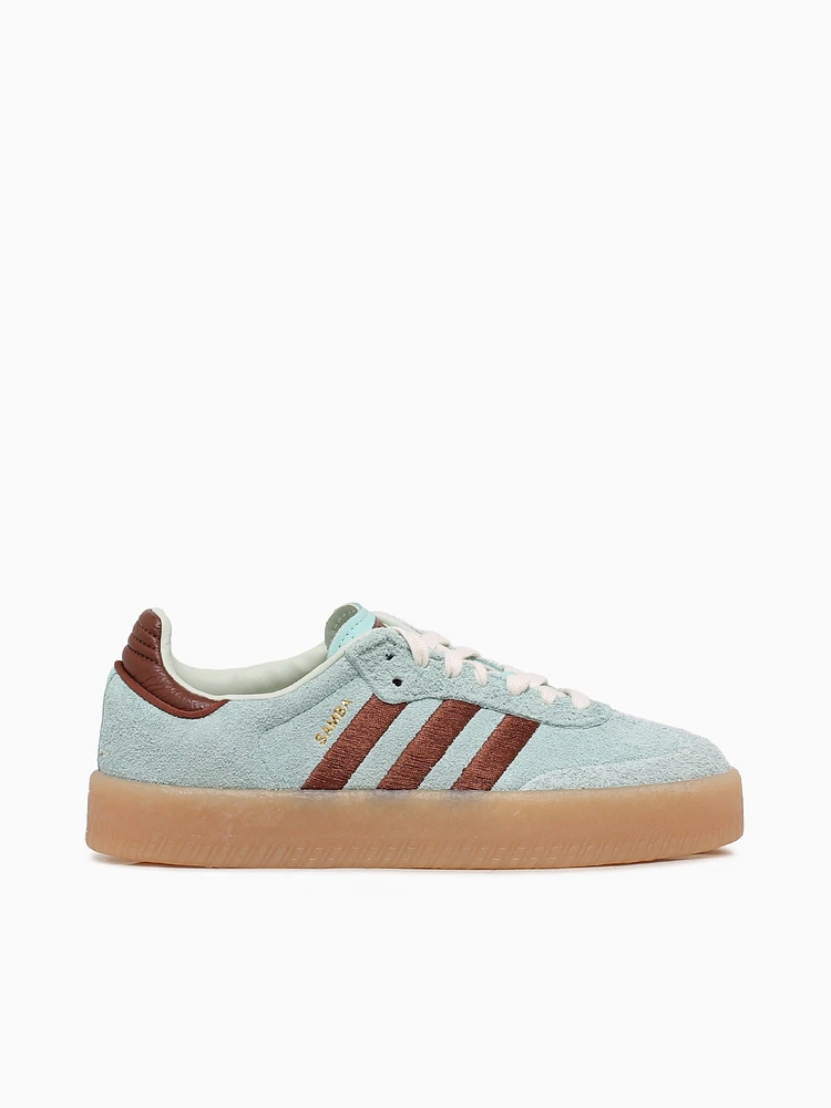 Sambae W Turquoise Brown suede