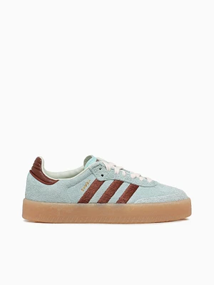 Sambae W Turquoise Brown suede