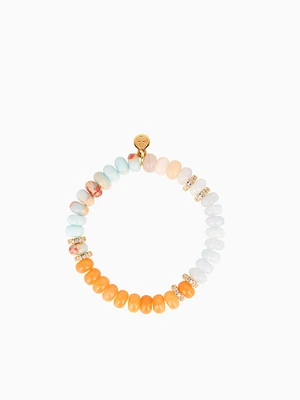 Capri Beaded Bracelet - Peach/Aqua