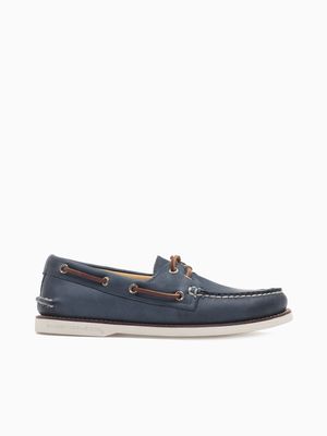 Gold A O 2eye sts15803 navy leather