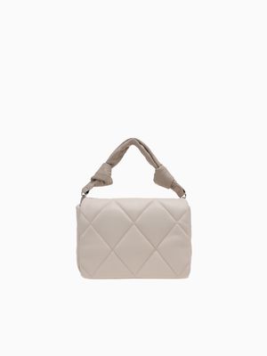 Srb26779 Quilted Flap Bag White