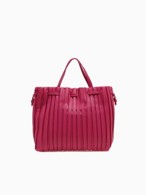 Srb26793 Pleated Shopper Fuchsia