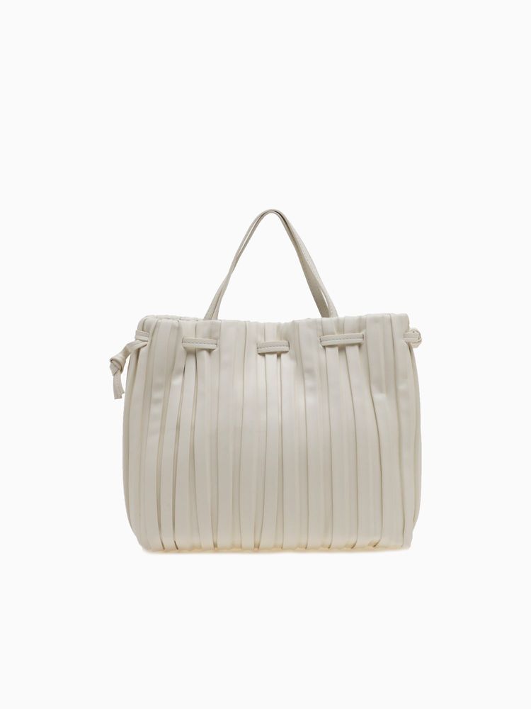 Srb26793 Pleated Shopper White