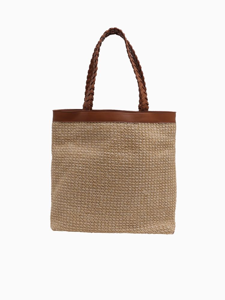 Jk111st Avery Straw Tote Cognac Vegan