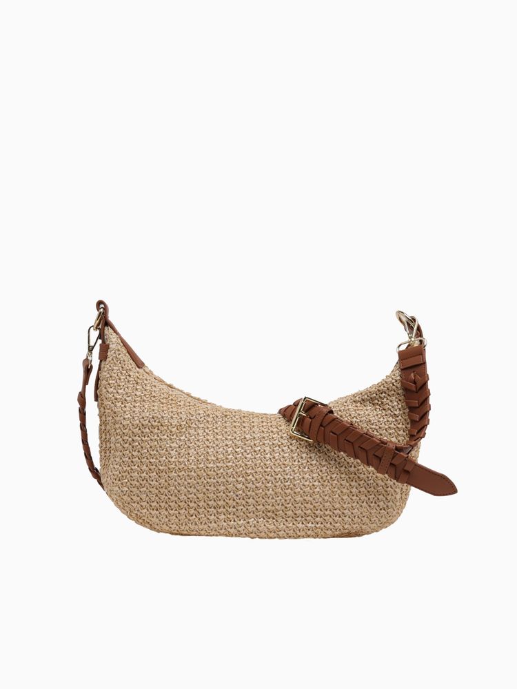 Jk88st Zola Straw Hobo Cognac Vegan Lea