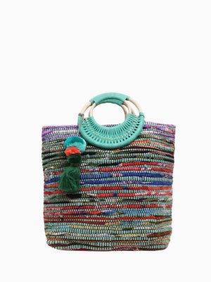 Ab21121 Ocean Upcycled Handwoven Tote B