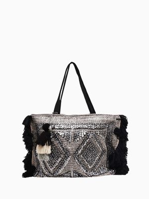 Ab21166 Silver Foil Tufted Tote