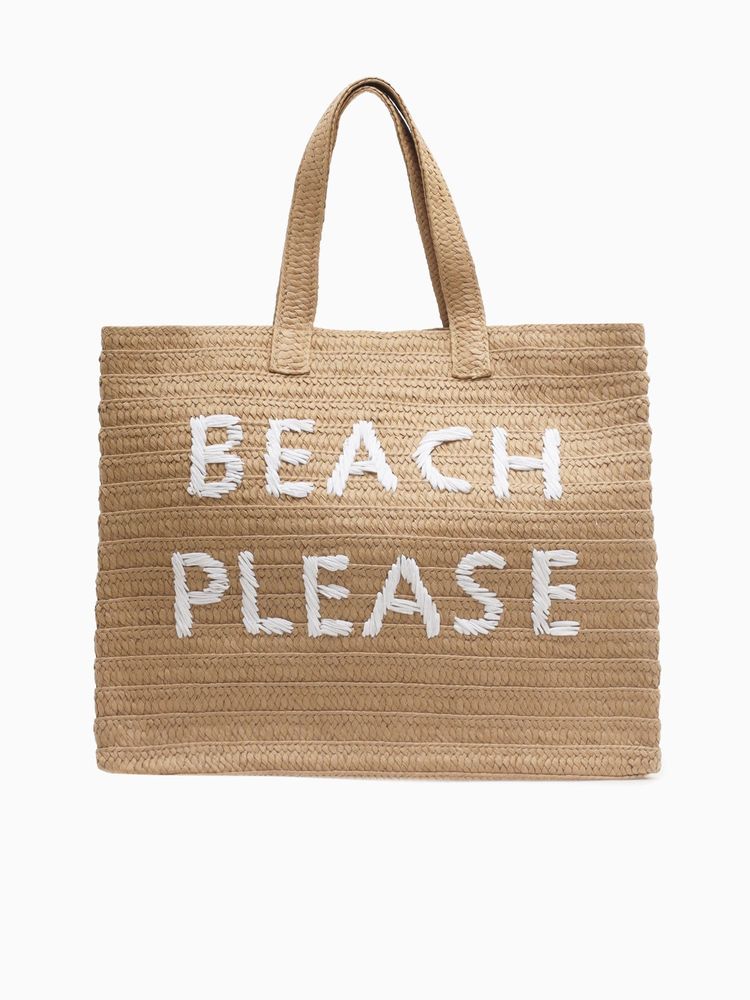 112123 Beach Please Tote Sand White