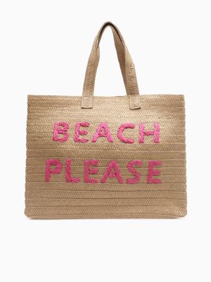 112123 Beach Please Tote Sand Fushia