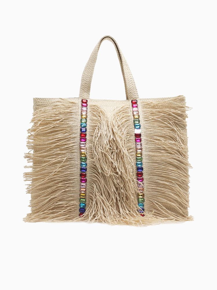 112118 Jojo Double Rainbow Fringe Tote