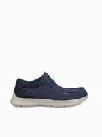 Bushwalker Moc Toe Navy Canvas