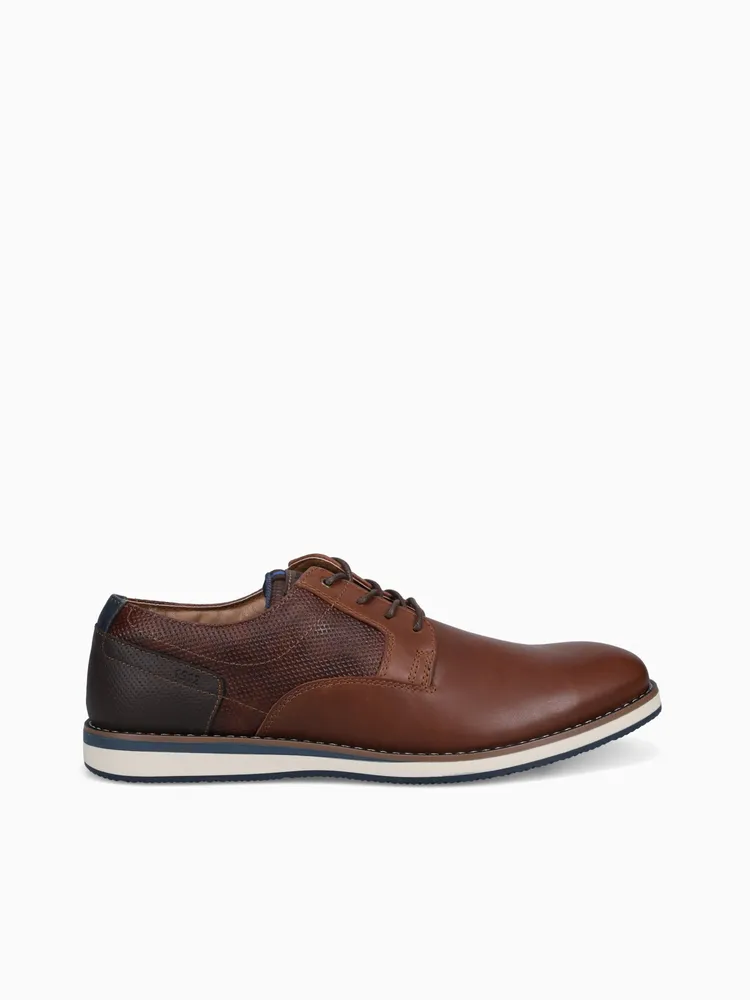 Circuit Plain Toe Brandy Leather