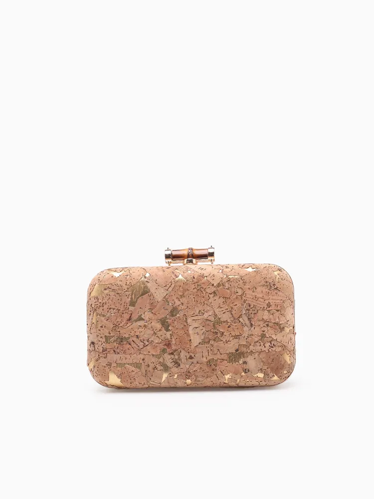 La Favorita Ariana Cork Clutch Natural | Plaza Las Americas