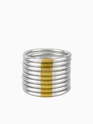 Silver All Weather Bangles (Set of 9) - Serenity Prayer