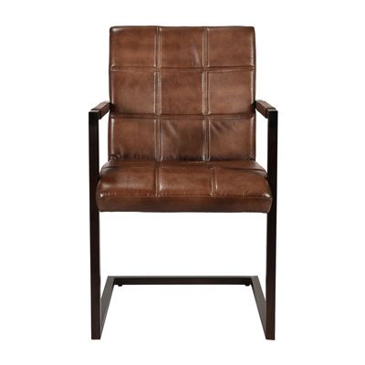 Ava Buffalo Leather Accent Chair in Light Brown