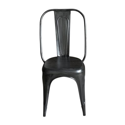 Industrial Dining Chair—Distressed Metal in Black