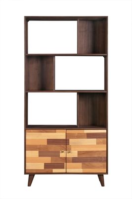 Sepia 3-Shelf Bookcase in Brown and Multi-Tone Finish