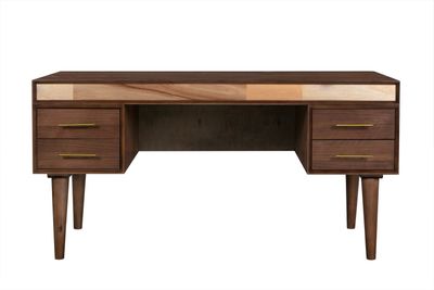 Sepia Wooden Desk in Brown and Multi-Tone Finish