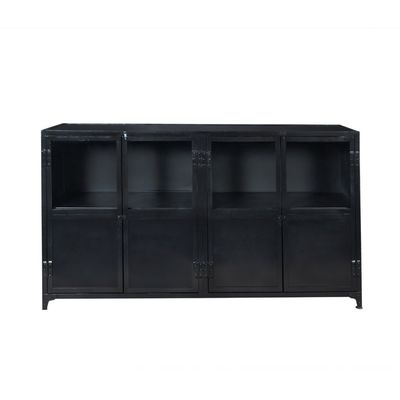 Industrial Metal Buffet Cabinet in Black