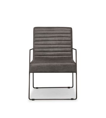 Brando Faux Leather Armchair in Vintage Grey