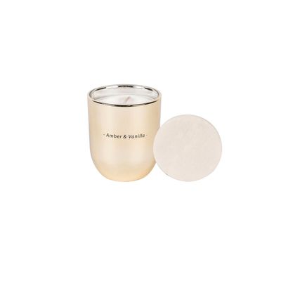 Small Brass Glass Candle - Amber & Vanilla