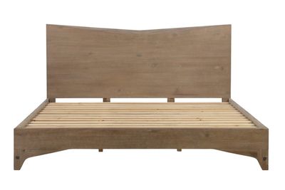 Iman King-Size Bed Frame in Light Brown Finish