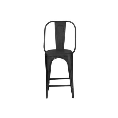 Industrial Dining Chair—Distressed Metal in Black—Tall
