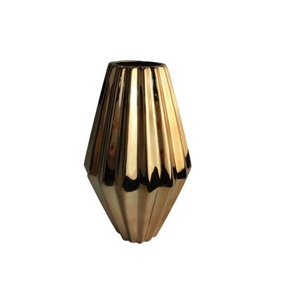 Ceramic Vase - Metalic golden plated
