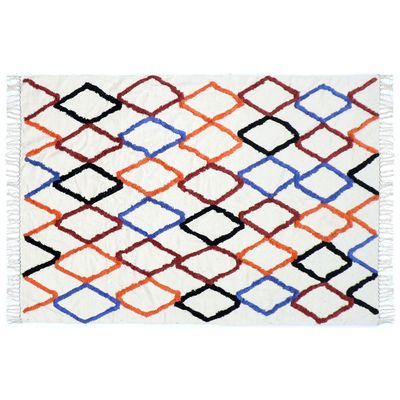 Rosebowl Diamond Pattern Flat Weave Rug
