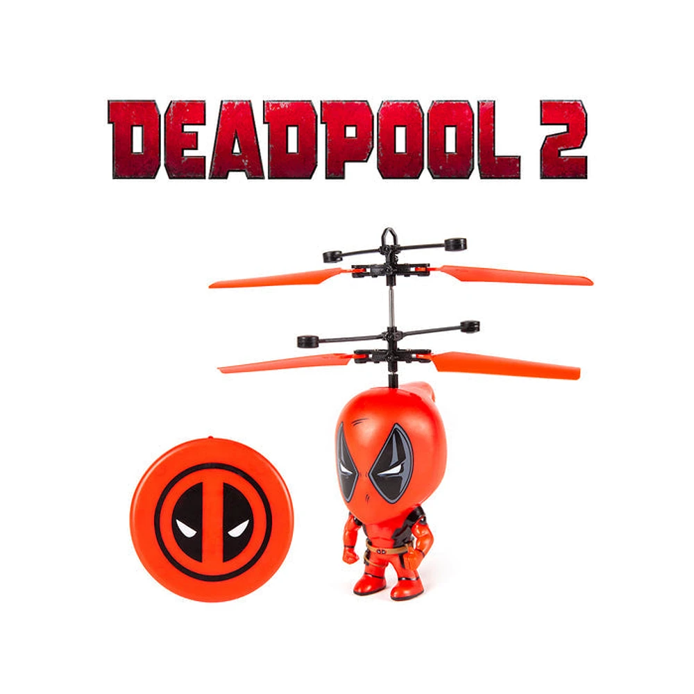 Marvel sous licence Deadpool 3.5 pouces Flying Figure IR UFO Big Head Helicopter