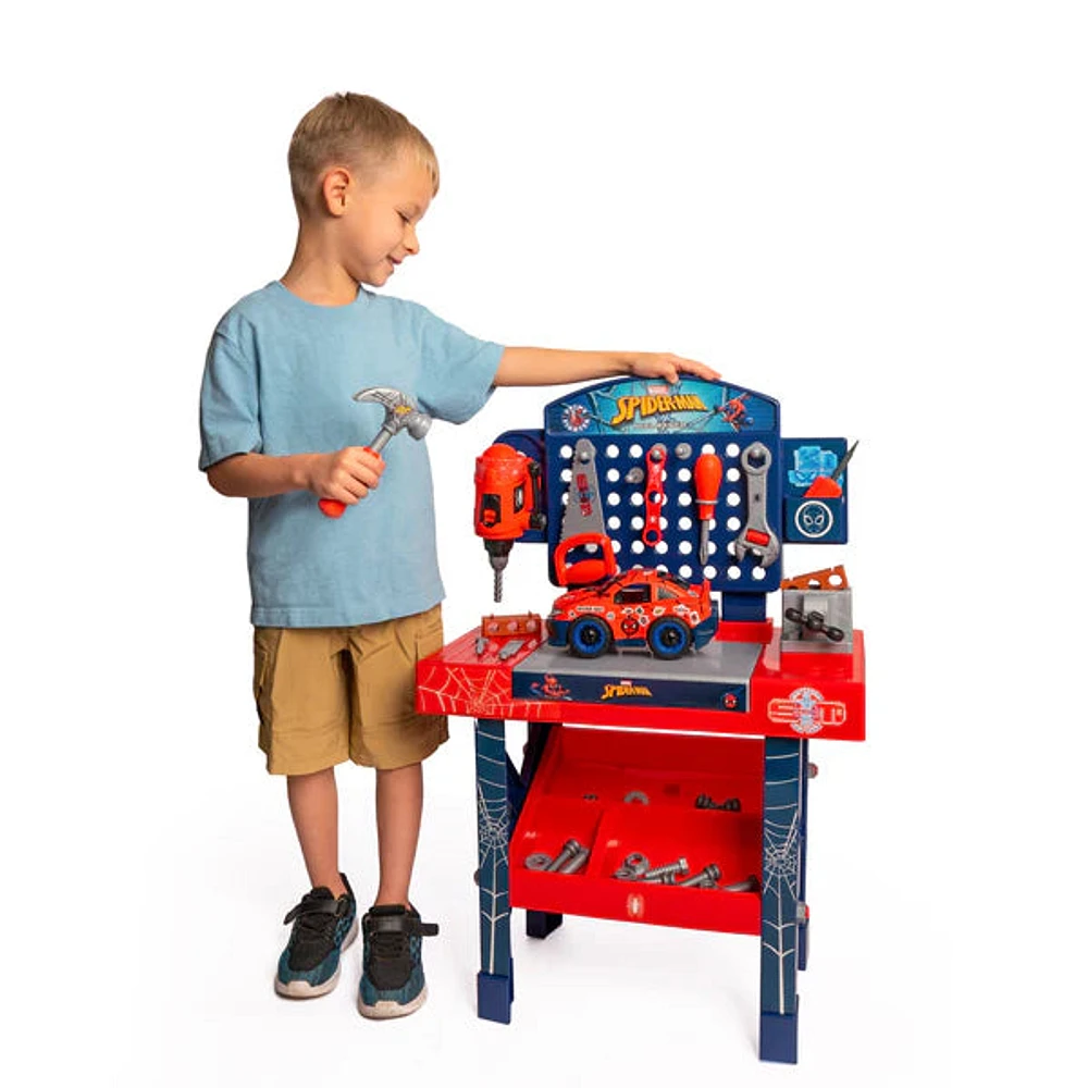 SpiderMan Tool Bench Playset with Take Apart Car (84 Pieces)