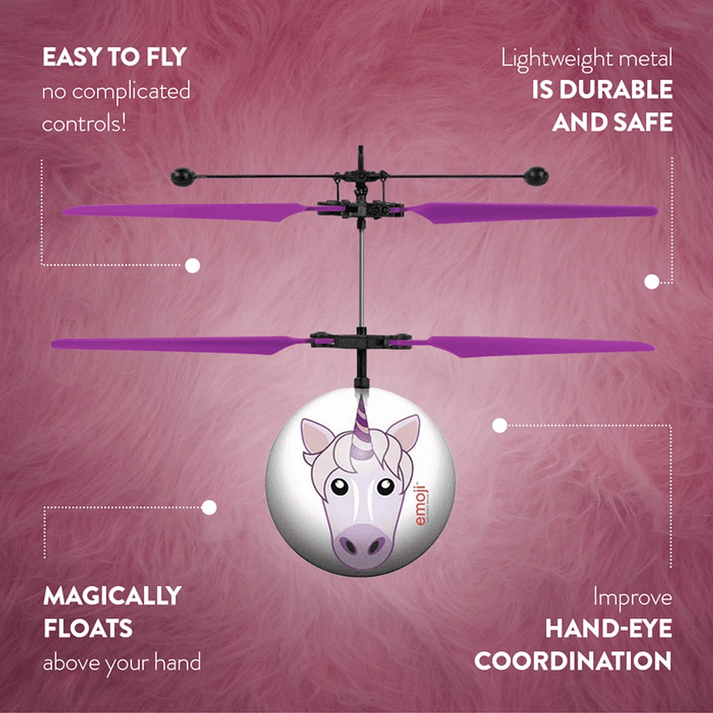 Unicorn Emoji IR UFO Ball Helicopter