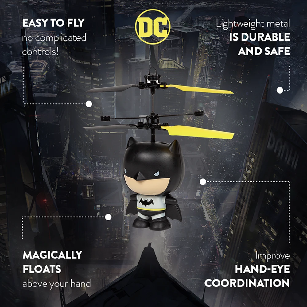 Hélicoptère à grande tête d'OVNI de figurine volante de 3,5 pouces de Batman sous licence DC