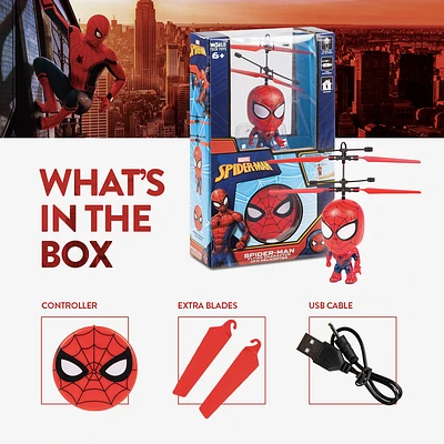 Marvel Spider-Man sous licence de 3,5 pouces Flying Figure IR UFO Big Head Helicopter