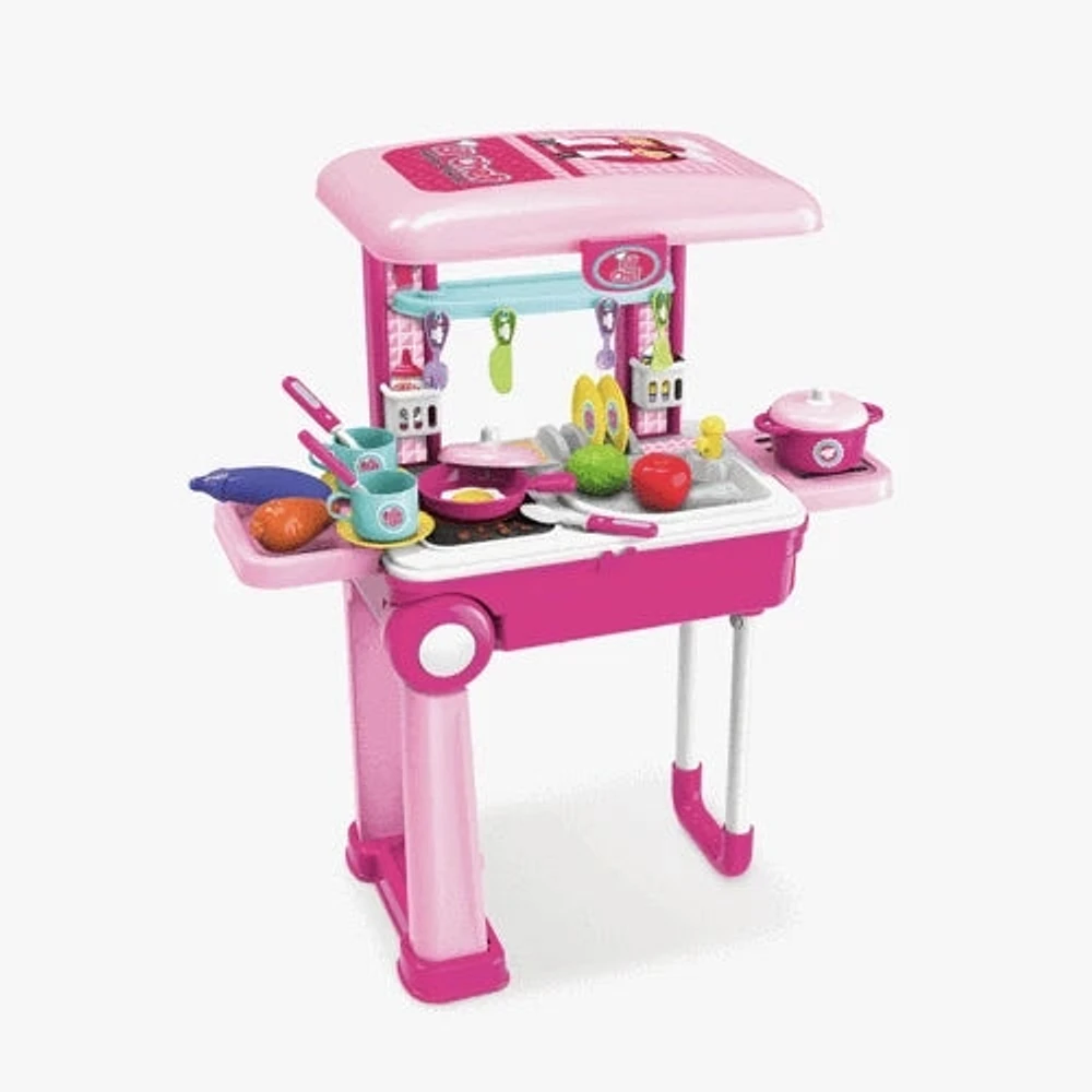 Ensemble de jeu de bagages rose Lil' Chef (37 pièces)