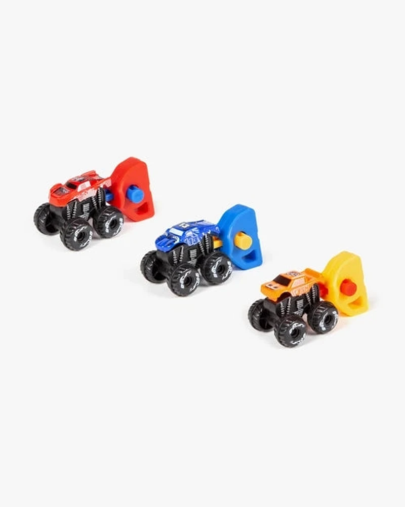 Lanceur de clés à ressort Nano Monster Truck [Pack de 3]