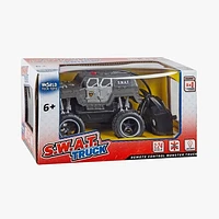 ÉCRASER. Camion de police monstre RC [1:24]