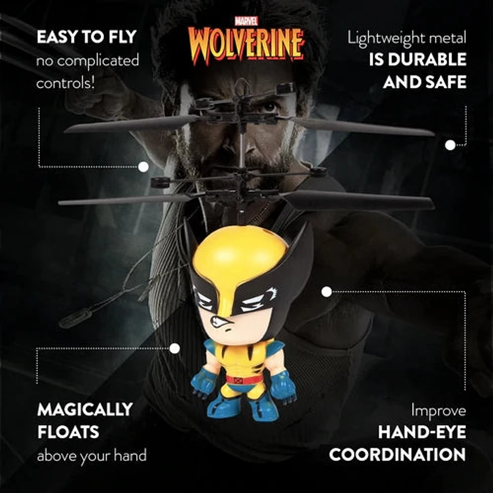 Marvel sous licence X-Men Wolverine figurine volante 3,5 pouces IR UFO grande tête hélicoptère