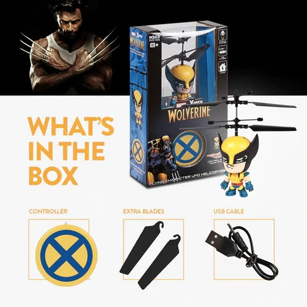 Marvel sous licence X-Men Wolverine figurine volante 3,5 pouces IR UFO grande tête hélicoptère